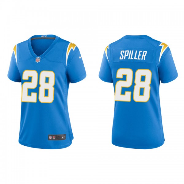 Women's Los Angeles Chargers Isaiah Spiller Powder Blue Game Jersey