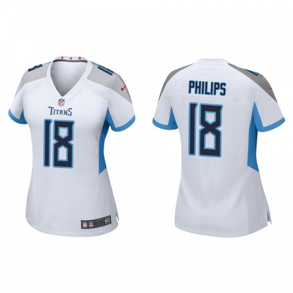 Women's Tennessee Titans Kyle Philips White Game J...