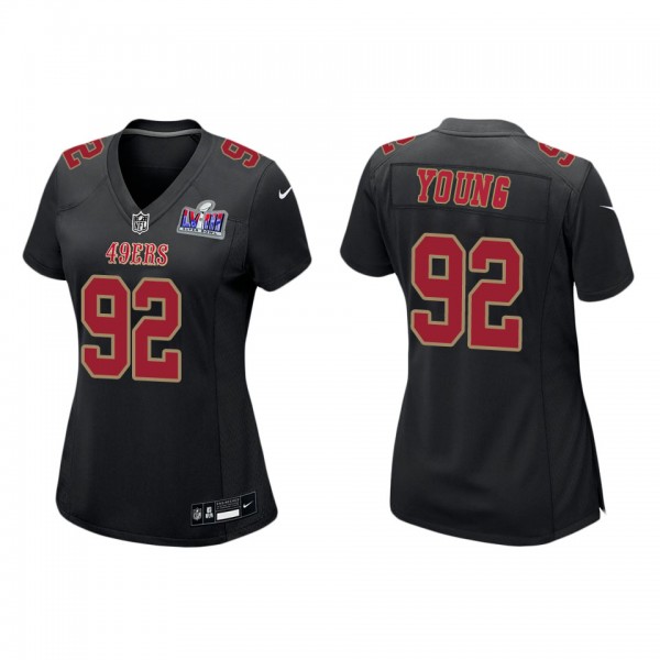 Women's Chase Young San Francisco 49ers Black Super Bowl LVIII Carbon Fashion Game Jersey