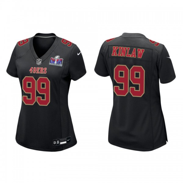 Women's Javon Kinlaw San Francisco 49ers Black Super Bowl LVIII Carbon Fashion Game Jersey