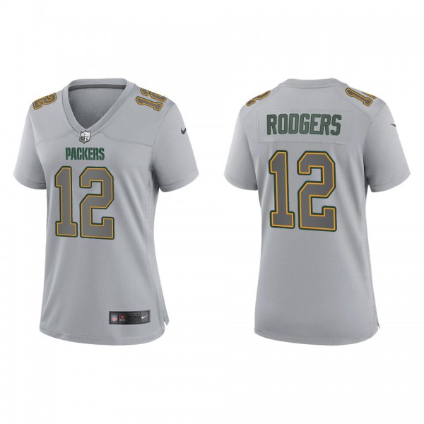 Women's Aaron Rodgers Green Bay Packers Gray Atmos...