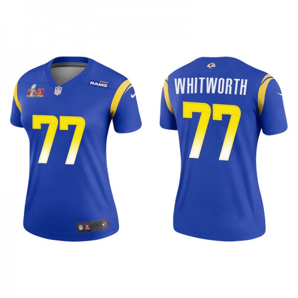 Women's Los Angeles Rams Andrew Whitworth Royal Su...