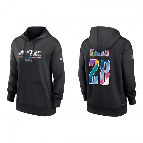 Women's Anthony Harris Philadelphia Eagles Black 2022 NFL Crucial Catch Therma Performance Pullover Hoodie