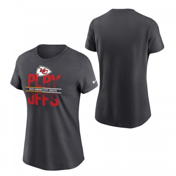 Women's Nike Anthracite Kansas City Chiefs 2022 NFL Playoffs Iconic T-Shirt