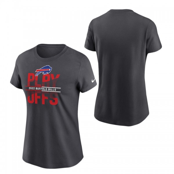 Women's Buffalo Bills Nike Anthracite 2022 NFL Playoffs Iconic T-Shirt