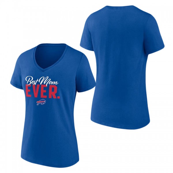 Women's Buffalo Bills Fanatics Branded Royal Best Mom Ever V-Neck T-Shirt