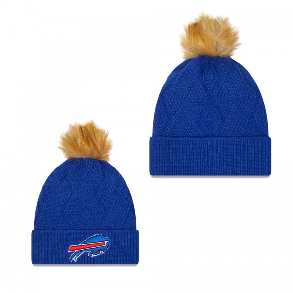 Women's Buffalo Bills Royal Snowy Cuffed Knit Hat ...