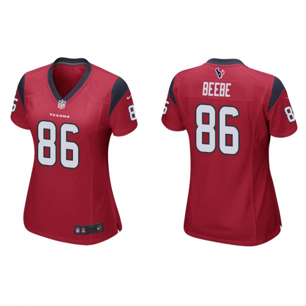 Women's Houston Texans Chad Beebe Red Game Jersey
