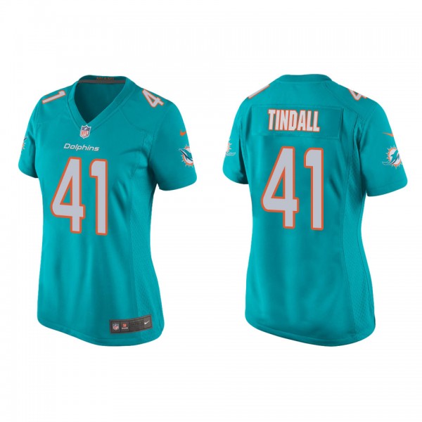 Women's Miami Dolphins Channing Tindall Aqua Game ...