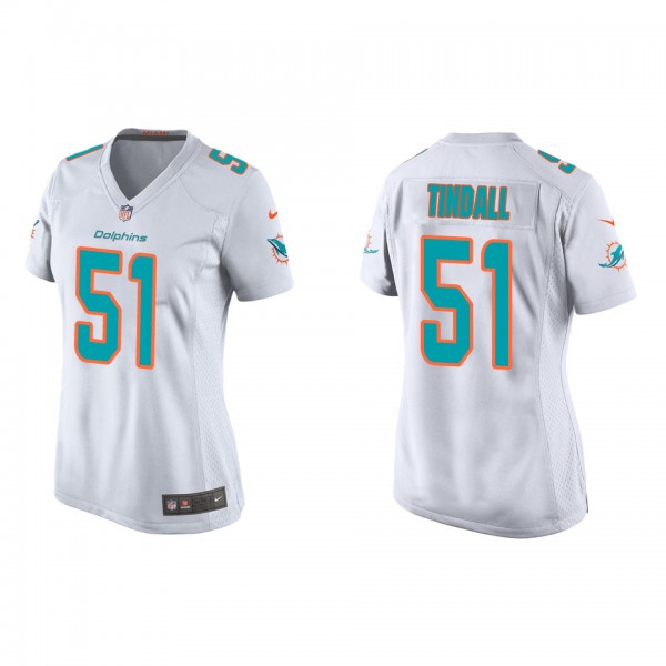 Women's Miami Dolphins Channing Tindall White 2022...