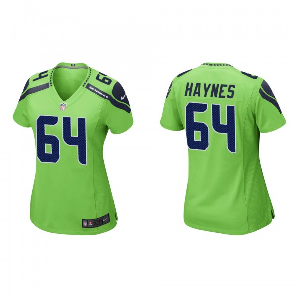 Women's Christian Haynes Seattle Seahawks Neon Green Game Jersey