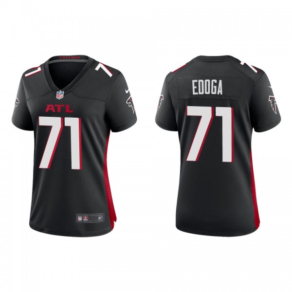 Women's Atlanta Falcons Chuma Edoga Black Game Jer...