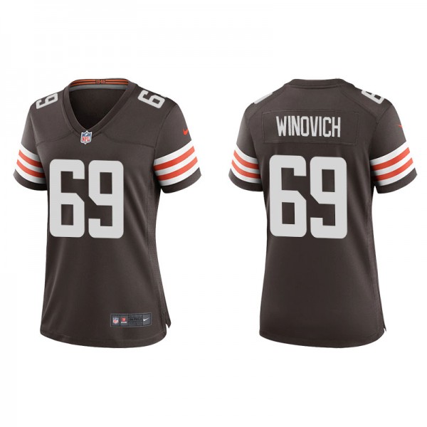Women's Chase Winovich Cleveland Browns Brown Game...