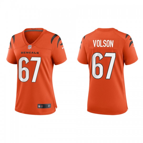 Women's Cincinnati Bengals Cordell Volson Orange 2022 NFL Draft Game Jersey