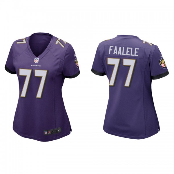 Women's Baltimore Ravens Daniel Faalele Purple Gam...