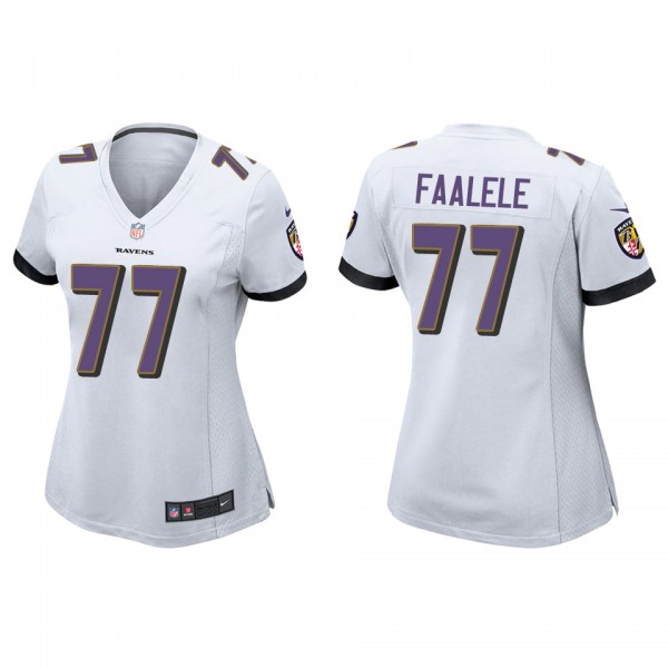 Women's Baltimore Ravens Daniel Faalele White Game...