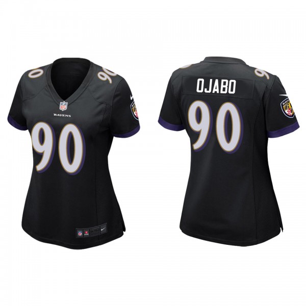 Women's Baltimore Ravens David Ojabo Black Game Je...