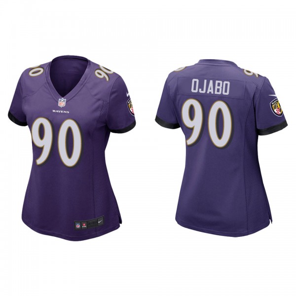 Women's Baltimore Ravens David Ojabo Purple Game J...