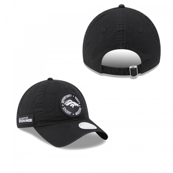 Women's Denver Broncos Black 2022 Inspire Change 9TWENTY Adjustable Hat