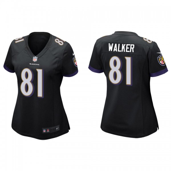Women's Devontez Walker Baltimore Ravens Black Gam...