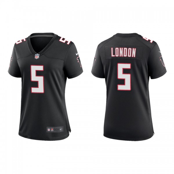Women's Atlanta Falcons Drake London Black 2022 NFL Draft Throwback Game Jersey