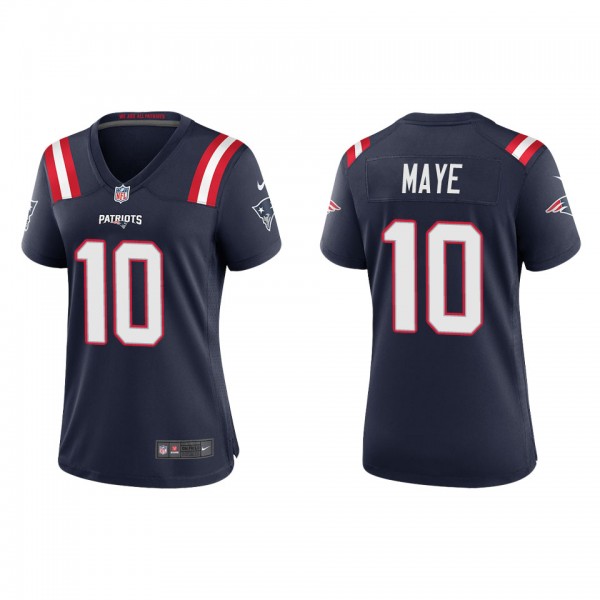Women's Drake Maye New England Patriots Navy Game ...