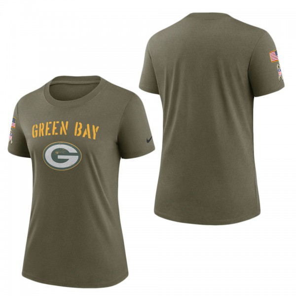Women's Green Bay Packers Olive 2022 Salute To Ser...