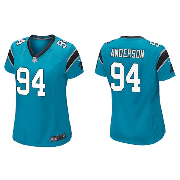 Women's Carolina Panthers Henry Anderson Blue Game Jersey