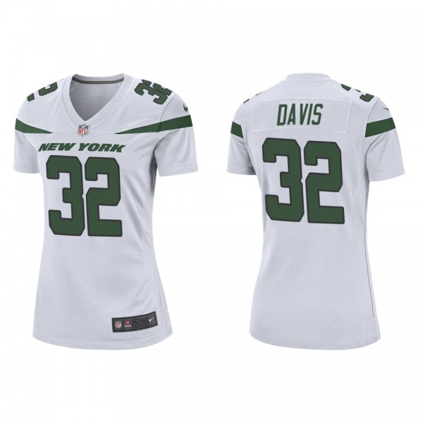 Women's Isaiah Davis New York Jets White Game Jers...
