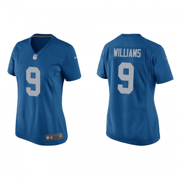 Women's Detroit Lions Jameson Williams Blue Throwback Game Jersey