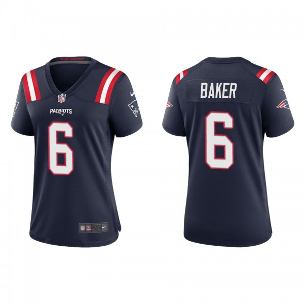 Women's Javon Baker New England Patriots Navy Game Jersey