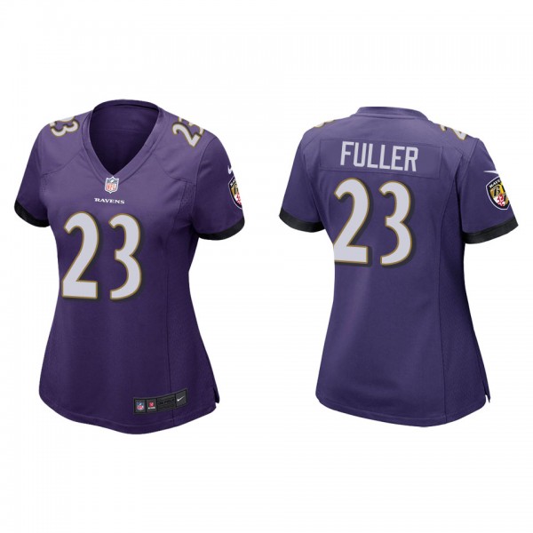 Women's Baltimore Ravens Kyle Fuller Purple Game J...
