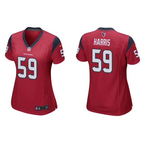 Women's Marcus Harris Houston Texans Red Game Jers...
