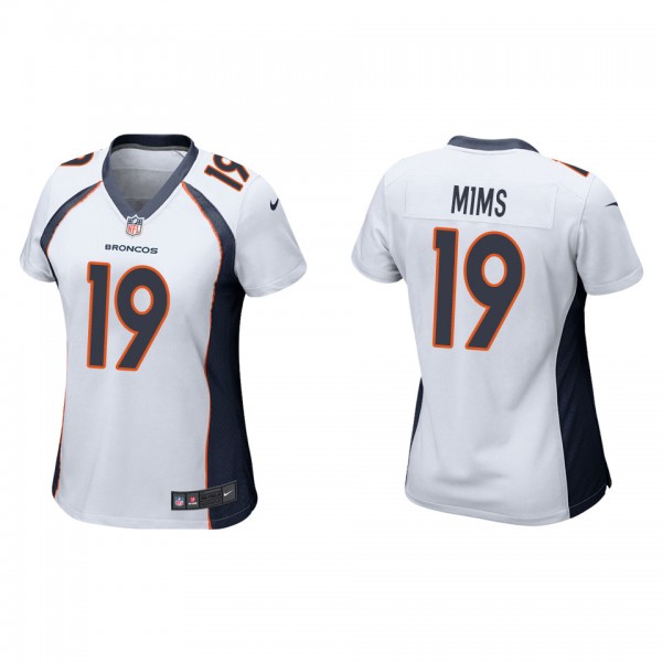 Women's Denver Broncos Marvin Mims White Game Jers...