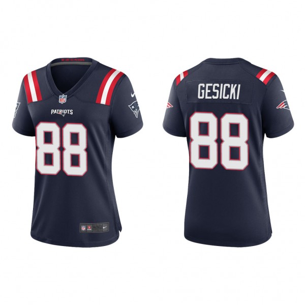 Women's Mike Gesicki New England Patriots Navy Game Jersey