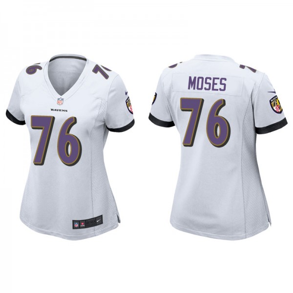 Women's Baltimore Ravens Morgan Moses White Game J...