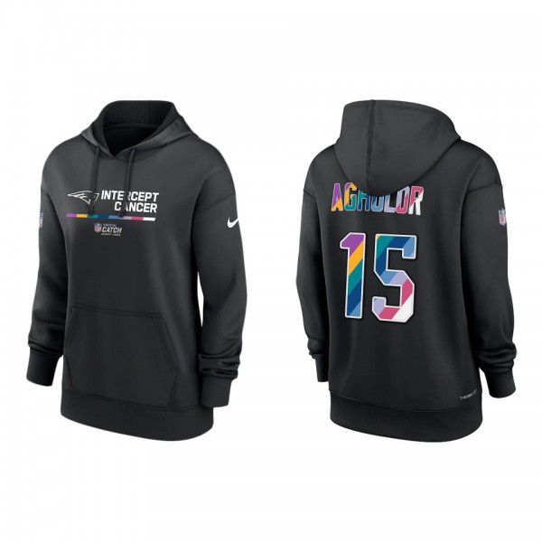Women's Nelson Agholor New England Patriots Black 2022 NFL Crucial Catch Therma Performance Pullover Hoodie