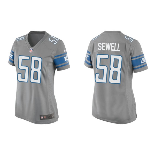 Women's Detroit Lions Penei Sewell Silver Game Jer...