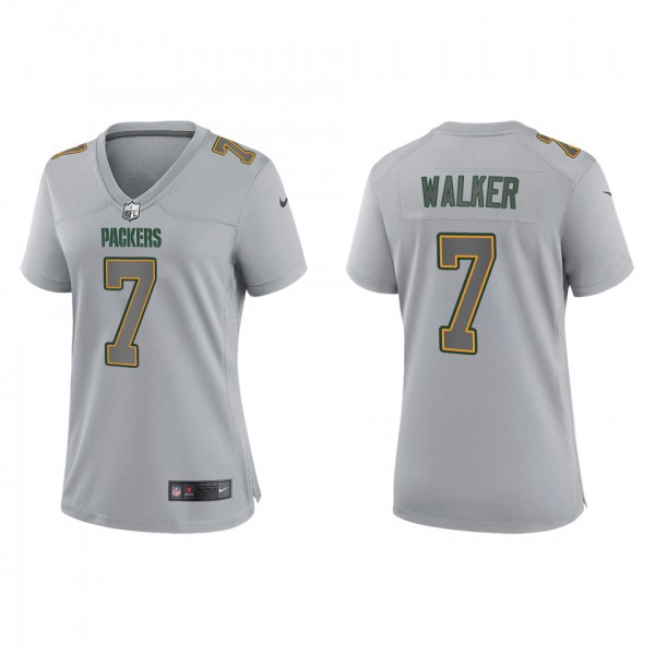 Women's Quay Walker Green Bay Packers Gray Atmosphere Fashion Game Jersey