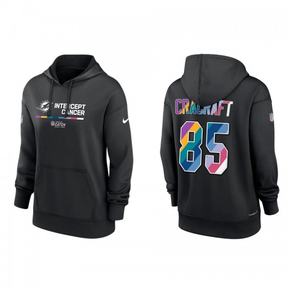 Women's River Cracraft Miami Dolphins Black 2022 NFL Crucial Catch Therma Performance Pullover Hoodie