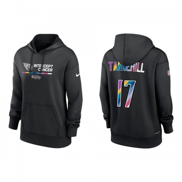 Women's Ryan Tannehill Tennessee Titans Black 2022 NFL Crucial Catch Therma Performance Pullover Hoodie