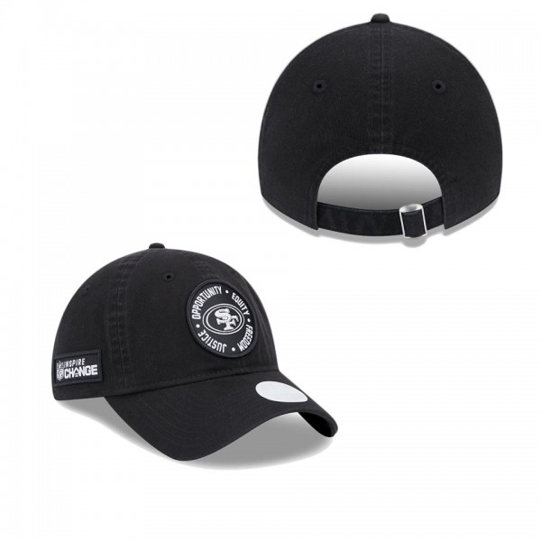Women's San Francisco 49ers Black 2022 Inspire Change 9TWENTY Adjustable Hat