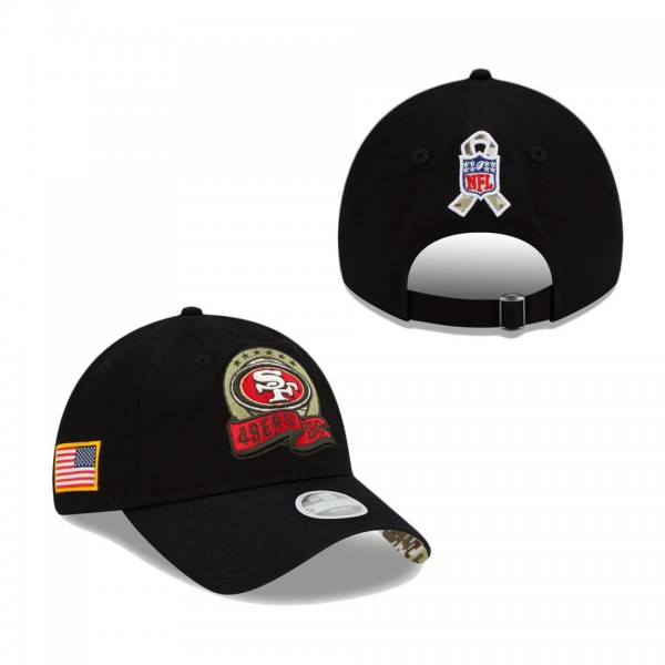 Women's San Francisco 49ers Black 2022 Salute To Service 9TWENTY Adjustable Hat