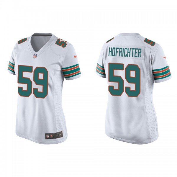 Women's Miami Dolphins Sterling Hofrichter White Throwback Game Jersey