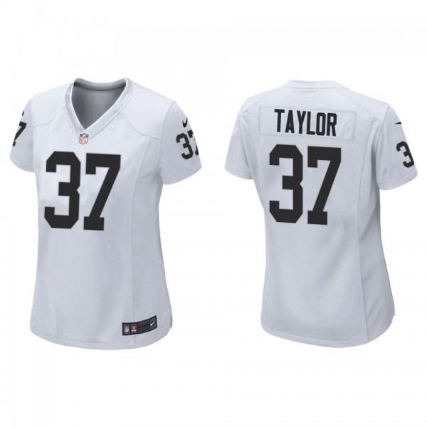 Women's Trey Taylor Las Vegas Raiders White Game J...