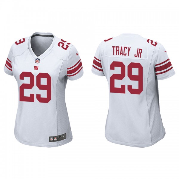 Women's Tyrone Tracy Jr. New York Giants White Gam...
