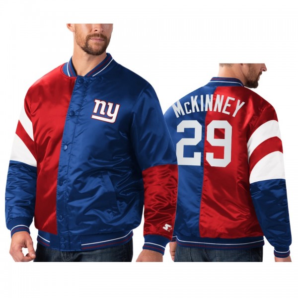 New York Giants Xavier McKinney Royal Red Split Le...