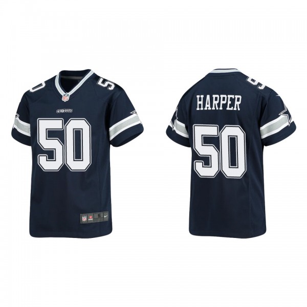 Youth Dallas Cowboys Devin Harper Navy Game Jersey