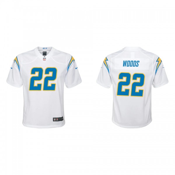 Youth Los Angeles Chargers JT Woods White Game Jer...