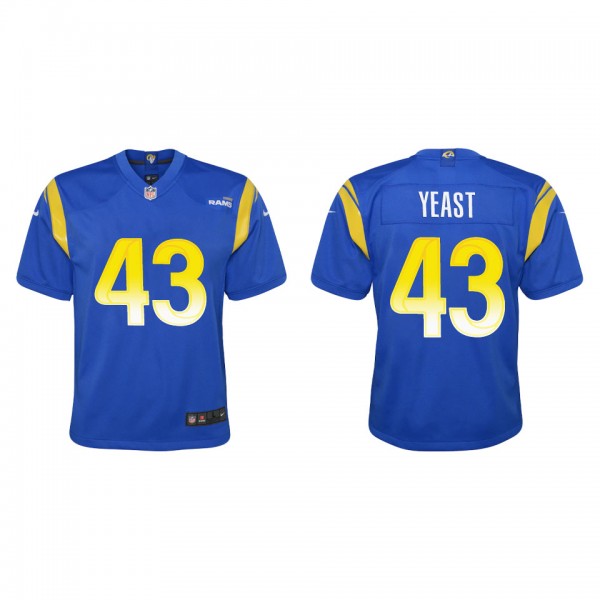 Youth Los Angeles Rams Russ Yeast Royal Game Jerse...